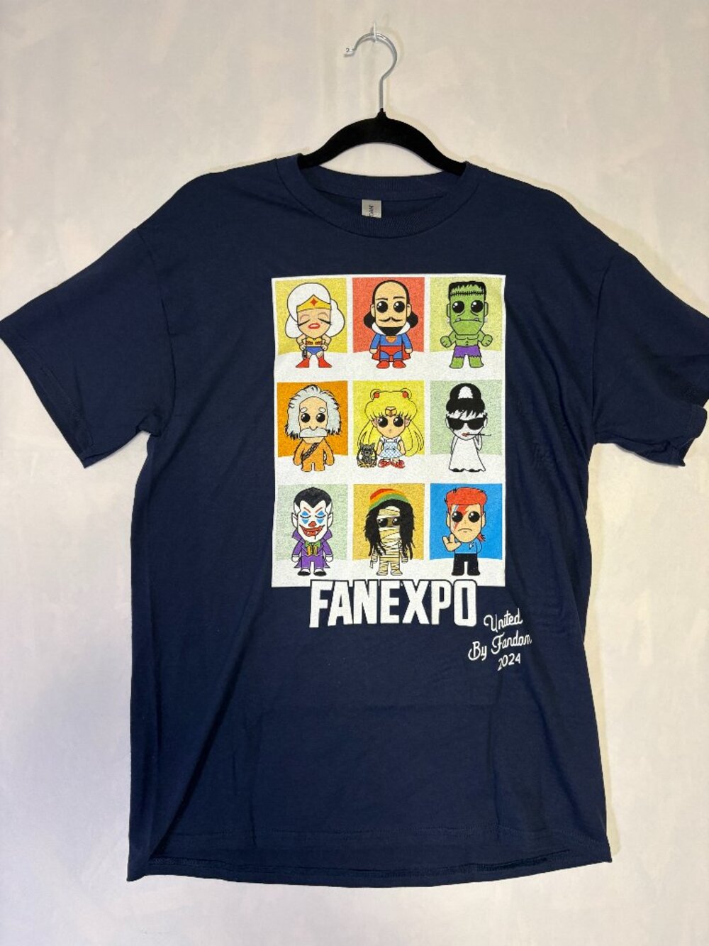 Fan Expo 2024 United By Fandom Graphic T-Shirt Pop Culture Navy Men's M